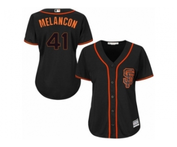 Women's Majestic San Francisco Giants #41 Mark Melancon Authentic Black Alternate Cool Base MLB Jersey