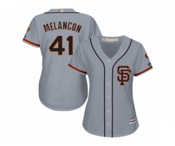 Women's Majestic San Francisco Giants #41 Mark Melancon Replica Grey Road Cool Base MLB Jersey