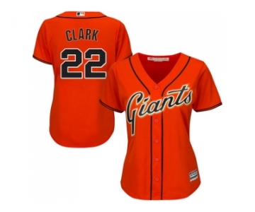 Women's San Francisco Giants #22 Will Clark Orange Alternate Stitched MLB Jersey