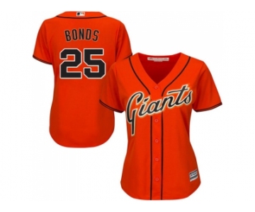 Women's San Francisco Giants #25 Barry Bonds Orange Alternate Stitched MLB Jersey