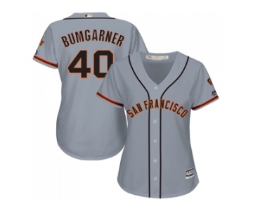 Women's San Francisco Giants #40 Madison Bumgarner Grey Road Stitched MLB Jersey