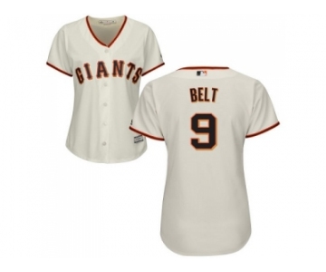 Women's San Francisco Giants #9 Brandon Belt Cream Home Stitched MLB Jersey