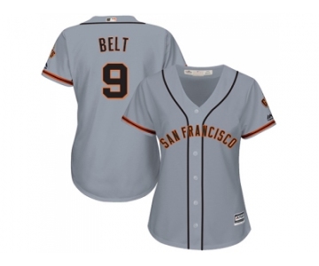 Women's San Francisco Giants #9 Brandon Belt Grey Road Stitched MLB Jersey