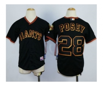 Youth MLB san francisco giants #28 Buster Posey Black jerseys