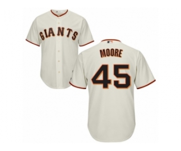 Youth Majestic San Francisco Giants #45 Matt Moore Authentic Cream Home Cool Base MLB Jersey