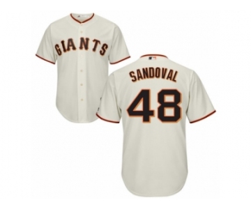Youth Majestic San Francisco Giants #48 Pablo Sandoval Authentic Cream Home Cool Base MLB Jersey
