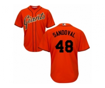 Youth Majestic San Francisco Giants #48 Pablo Sandoval Replica Orange Alternate Cool Base MLB Jersey