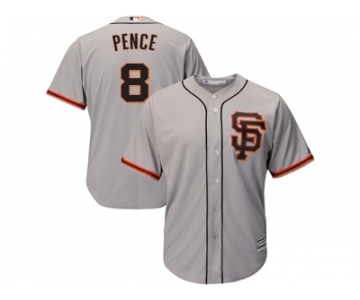 Youth San Francisco Giants #8 Hunter Pence Grey Road 2 Cool Base Stitched MLB Jersey