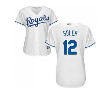 Women's Kansas City Royals #12 Jorge Soler White Home Stitched MLB Jersey