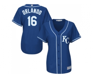 Women's Kansas City Royals #16 Paulo Orlando Royal Blue Alternate Stitched MLB Jersey