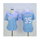 Women's Kansas City Royals #35 Eric Hosmer Majestic Light Blue Cool Base Player Jersey