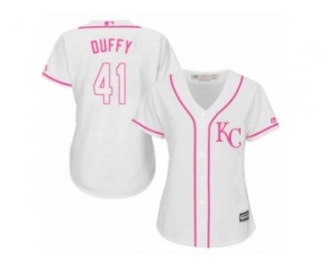 Women's Majestic Kansas City Royals #41 Danny Duffy Authentic White Fashion Cool Base MLB Jersey