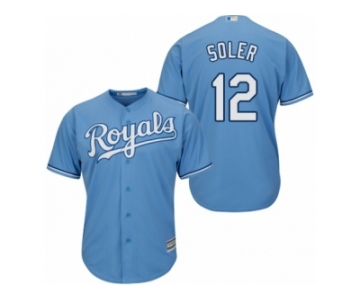 Youth Majestic Kansas City Royals #12 Jorge Soler Authentic Light Blue Alternate 1 Cool Base MLB Jersey