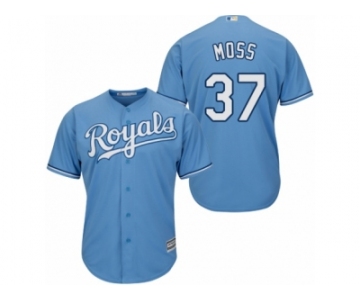 Youth Majestic Kansas City Royals #37 Brandon Moss Replica Light Blue Alternate 1 Cool Base MLB Jersey