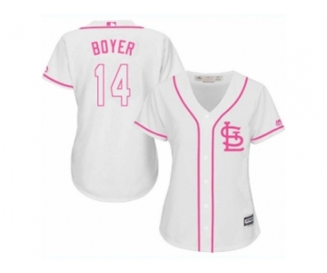 Women's Majestic St. Louis Cardinals #14 Ken Boyer Replica White Fashion Cool Base MLB Jersey