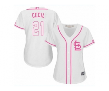 Women's Majestic St. Louis Cardinals #21 Brett Cecil Replica White Fashion Cool Base MLB Jersey