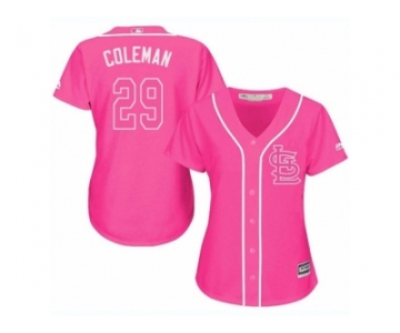 Women's Majestic St. Louis Cardinals #29 Vince Coleman Replica Pink Fashion Cool Base MLB Jersey