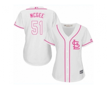 Women's Majestic St. Louis Cardinals #51 Willie McGee Replica White Fashion Cool Base MLB Jersey