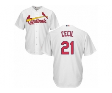 Youth Majestic St. Louis Cardinals #21 Brett Cecil Authentic White Home Cool Base MLB Jersey