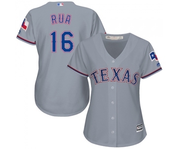 Women's Majestic Texas Rangers #16 Ryan Rua Replica Grey Road Cool Base MLB Jersey
