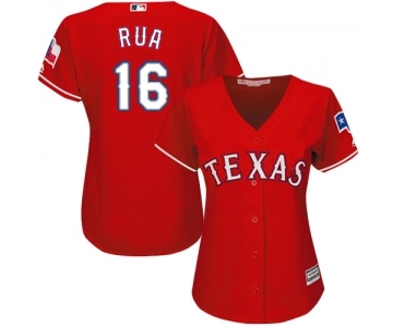 Women's Majestic Texas Rangers #16 Ryan Rua Replica Red Alternate Cool Base MLB Jersey
