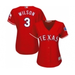 Women's Majestic Texas Rangers #3 Russell Wilson Replica Red Alternate Cool Base MLB Jersey