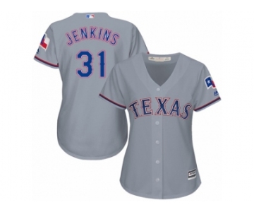 Women's Majestic Texas Rangers #31 Ferguson Jenkins Authentic Grey Road Cool Base MLB Jersey