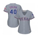 Women's Majestic Texas Rangers #40 Bartolo Colon Authentic Grey Road Cool Base MLB Jersey