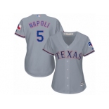 Women's Majestic Texas Rangers #5 Mike Napoli Replica Grey Road Cool Base MLB Jersey