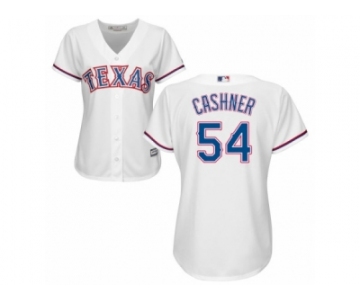 Women's Majestic Texas Rangers #54 Andrew Cashner Replica White Home Cool Base MLB Jersey