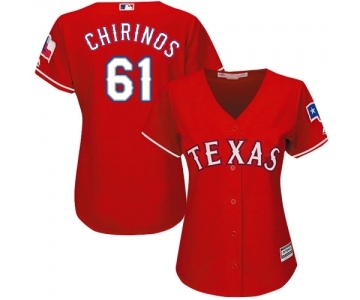 Women's Majestic Texas Rangers #61 Robinson Chirinos Replica Red Alternate Cool Base MLB Jersey