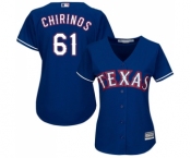 Women's Majestic Texas Rangers #61 Robinson Chirinos Replica Royal Blue Alternate 2 Cool Base MLB Jersey