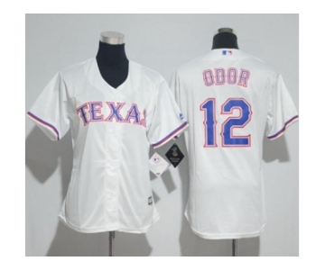 Women's Texas Rangers #12 Rougned Odor White Home Stitched MLB Jersey