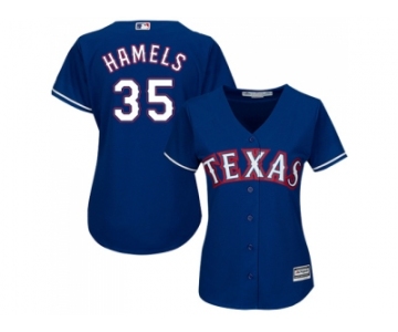 Women's Texas Rangers #35 Cole Hamels Blue Alternate Stitched MLB Jersey