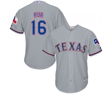 Youth Majestic Texas Rangers #16 Ryan Rua Authentic Grey Road Cool Base MLB Jersey