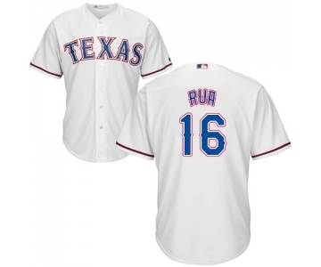 Youth Majestic Texas Rangers #16 Ryan Rua Authentic White Home Cool Base MLB Jersey