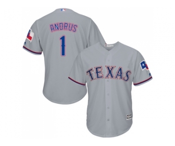 Youth Texas Rangers #1 Elvis Andrus Grey Cool Base Stitched MLB Jersey