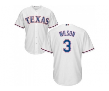 Youth Texas Rangers #3 Russell Wilson White Cool Base Stitched MLB Jersey