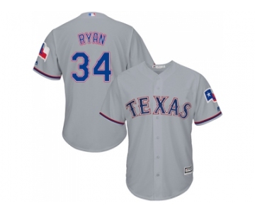 Youth Texas Rangers #34 Nolan Ryan Grey Cool Base Stitched MLB Jersey