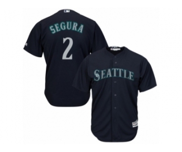Youth Majestic Seattle Mariners #2 Jean Segura Replica Navy Blue Alternate 2 Cool Base MLB Jersey