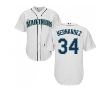 Youth Seattle Mariners #34 Felix Hernandez White Cool Base Stitched MLB Jersey