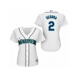 Women's Majestic Seattle Mariners #2 Jean Segura Authentic White Home Cool Base MLB Jersey