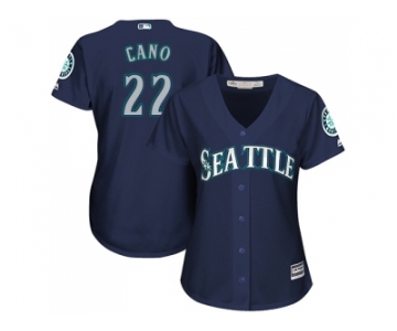 Women's Seattle Mariners #22 Robinson Cano Navy Blue Alternate Stitched MLB Jersey