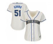 Women's Seattle Mariners #51 Ichiro Suzuki Cream Alternate Stitched MLB Jersey