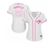 Women Majestic Toronto Blue Jays #29 Jesse Barfield Replica White Fashion Cool Base MLB Jersey