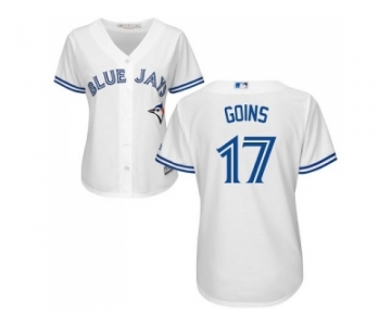 Women's Toronto Blue Jays #17 Ryan Goins White Home Stitched MLB Jersey