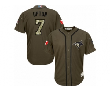 Youth Majestic Toronto Blue Jays #7 B.J. Upton Replica Green Salute to Service MLB Jersey