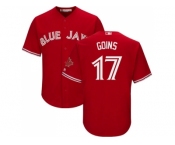 Youth Toronto Blue Jays #17 Ryan Goins Red Cool Base Canada Day Stitched MLB Jersey