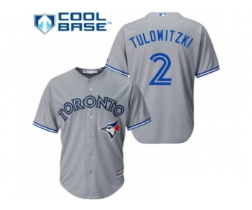 Youth Toronto Blue Jays #2 Troy Tulowitzki Grey Cool Base Stitched MLB Jersey