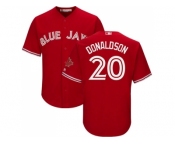 Youth Toronto Blue Jays #20 Josh Donaldson Red Cool Base Canada Day Stitched MLB Jersey